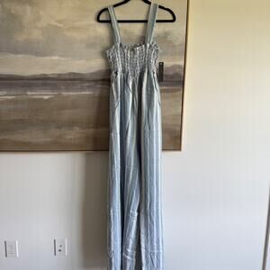 Tractr Blue And White Striped Jumpsuit Size 12/31 Indigo 100% Tencel - So soft!